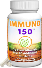 Immuno 150 Immune Support Supplement, Packed with 70 Plant Minerals, 13 Essential Vitamins and 68 Additional Nutrients-150 Vegetable Capsules- Immune Boost for All Age Groups