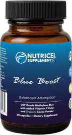 Nutricel Supplements Methylene Blue Capsules - Pharmaceutical Grade Supplement - Made in America - 12mg (USP Grade) with Vitamin C Ester Enhanced Absorption - Third Party Tested (60ct)