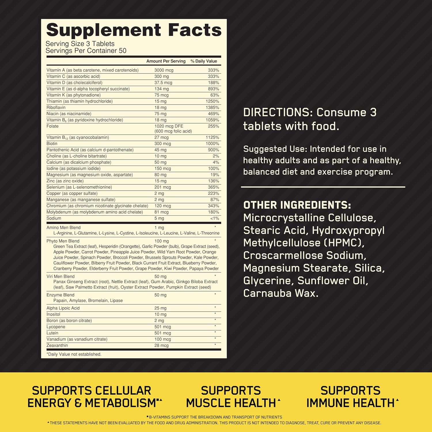 Optimum Nutrition Opti-Men Multivitamin Tablets