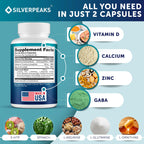 SILVERPEAKS Growth Capsules to Grow Taller - Height Growth Maximizer with Calcium for Bone Strength - Made in USA - Natural Get Taller Supplement - Free of Growth Hormone