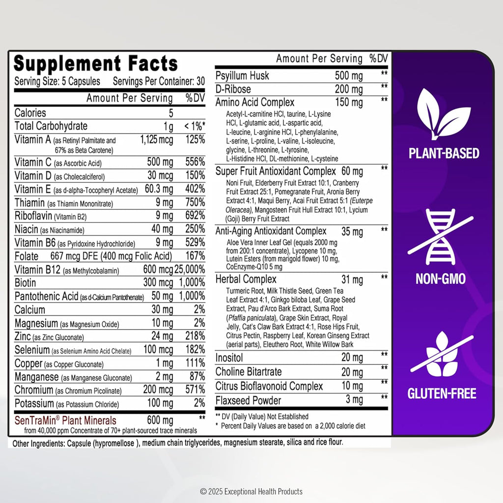Immuno 150 Immune Support Supplement, Packed with 70 Plant Minerals, 13 Essential Vitamins and 68 Additional Nutrients-150 Vegetable Capsules- Immune Boost for All Age Groups