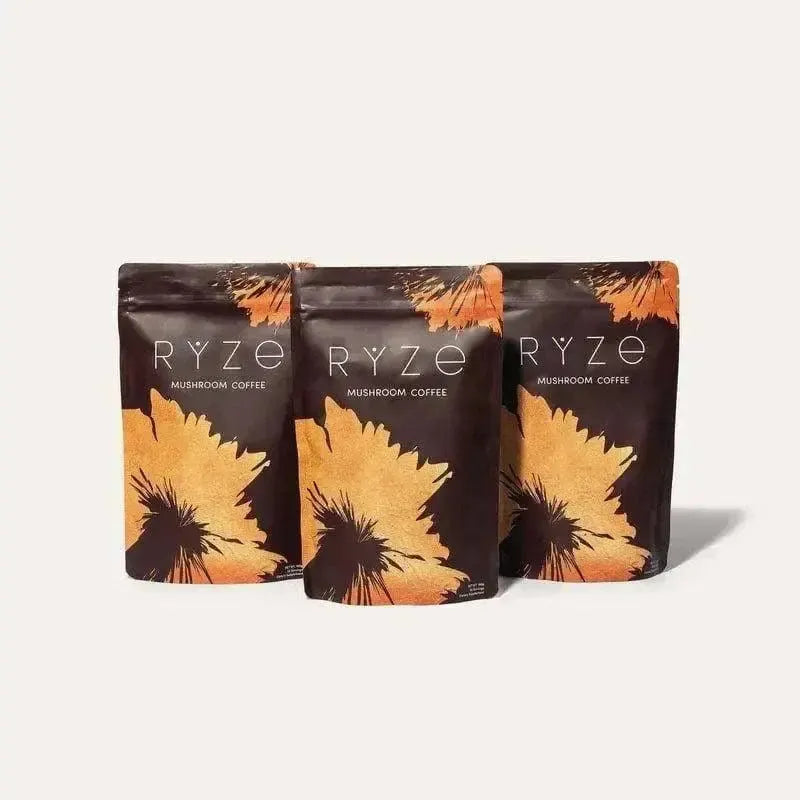 RYZE SUPERFOODS Mushroom Coffee USDA Organic with 6 Adaptogenic Mushrooms, USA Grown Instant Coffee for Better Energy, Focus Digestion Immunity with Lions Mane & Turkey Tail 30 Servings